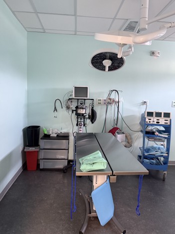 Operating table for surgery.